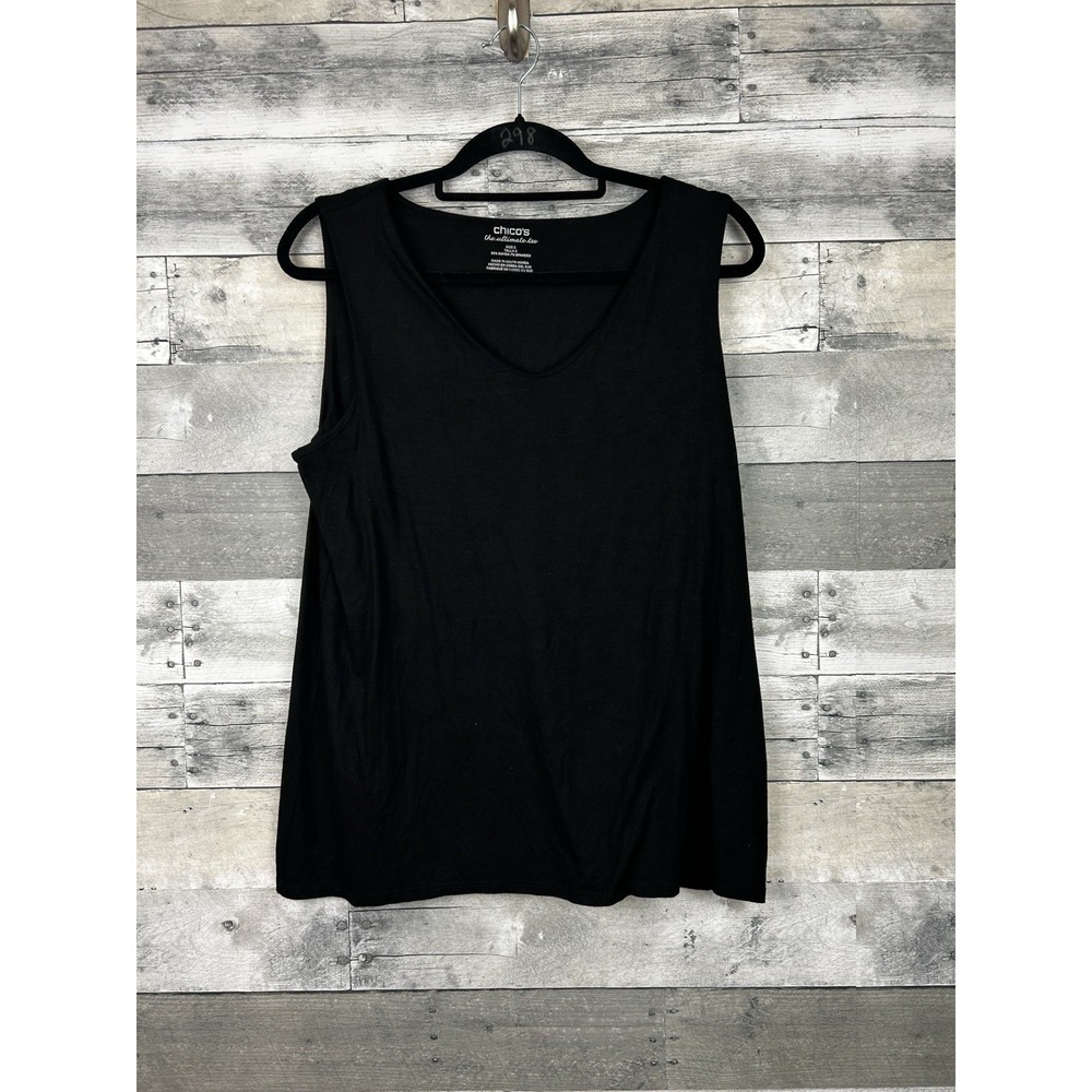 Chicos The Ultimate Tee Black Sleeveless Blouse Size 2